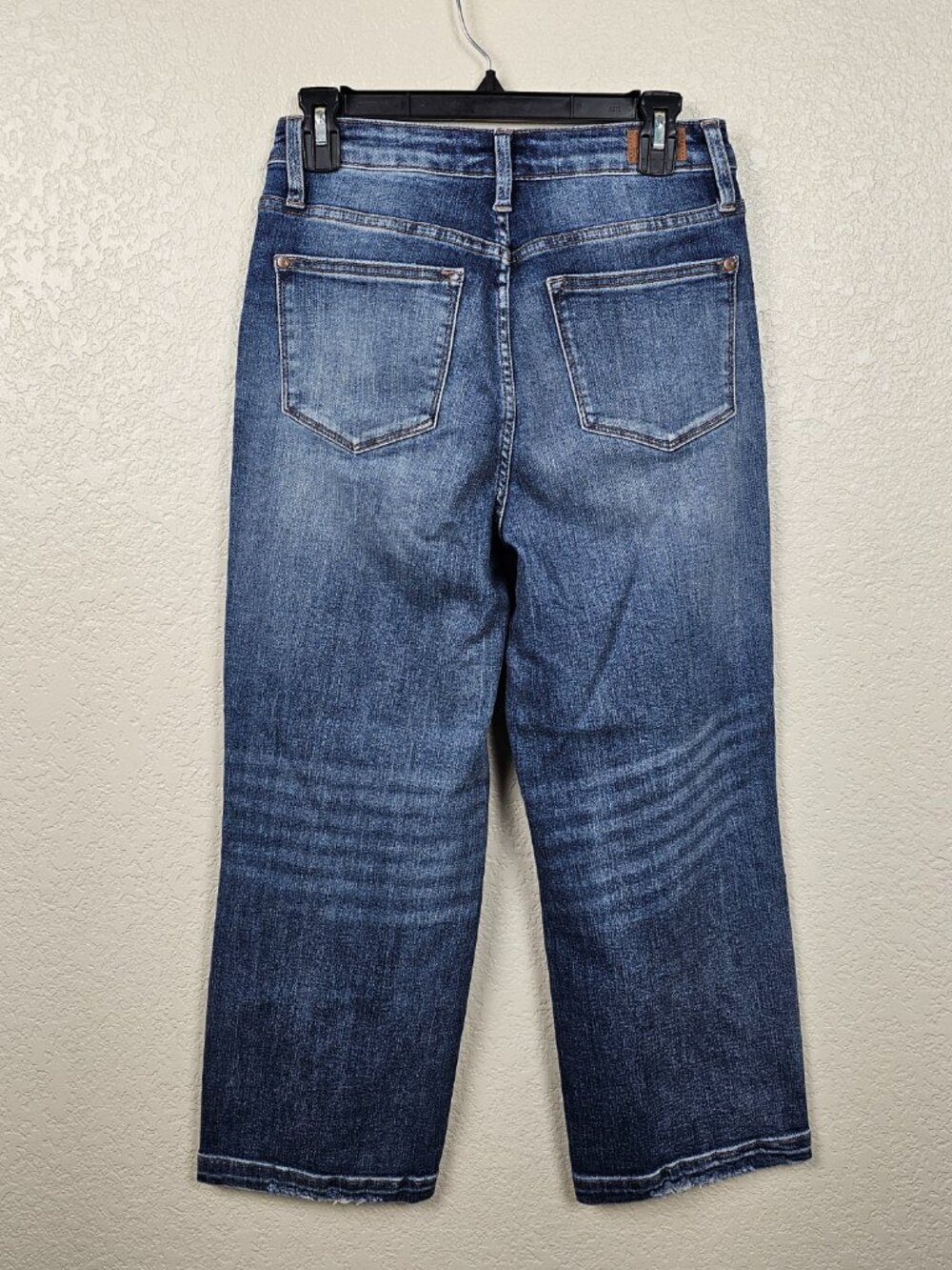 Judy Blue Wide Leg Crop Jeans JB88592 Size 5/27 High Rise Stretch Denim Raw Hem - Picture 13 of 13